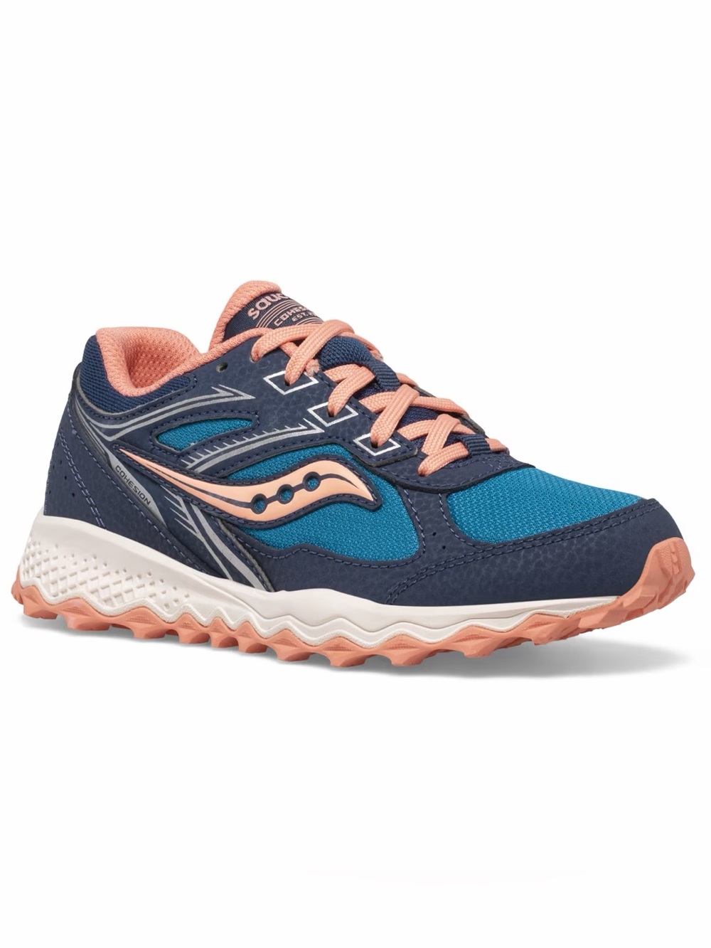 Saucony kids cohesion TR14 LTT sneakers vibrant aqua mesh upper size 13M